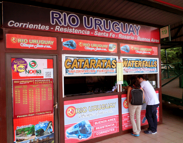 Guichê da Rio Uruguay na rodoviária de Puerto Iguazú