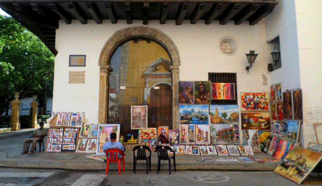 Artista de rua em Cartagena