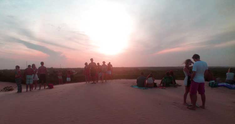 Pôr do sol visto das dunas