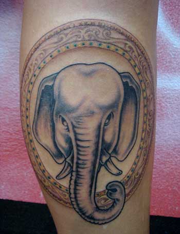 tatuagem de elefante feita na Tailândia