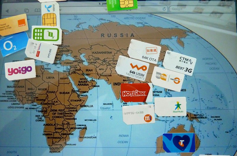 chips celular varios países