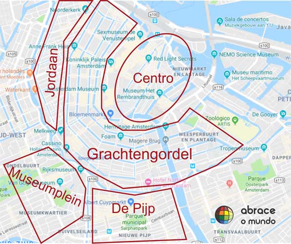 mapa bairros centro amsterda