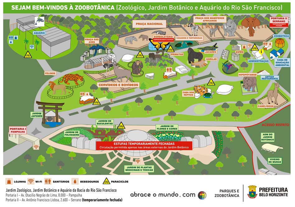 mapa zoológico de bh