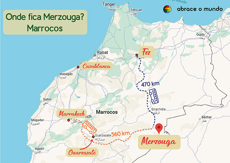 mapa merzouga marrocos