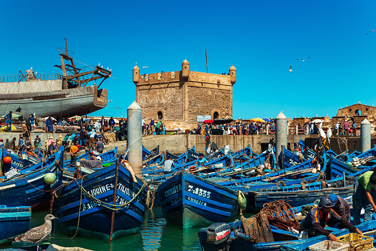 barcos em Essaouira marrocos